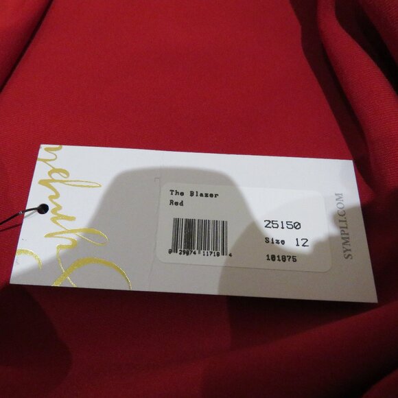 SYMPLI The Blazer in Red Stretch Jersey Lagenlook Comfort Travel Size US 12 NWT - Picture 13 of 13